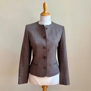 Vintage 90s Evan Picone Wool Brown Tailored Blazer 10